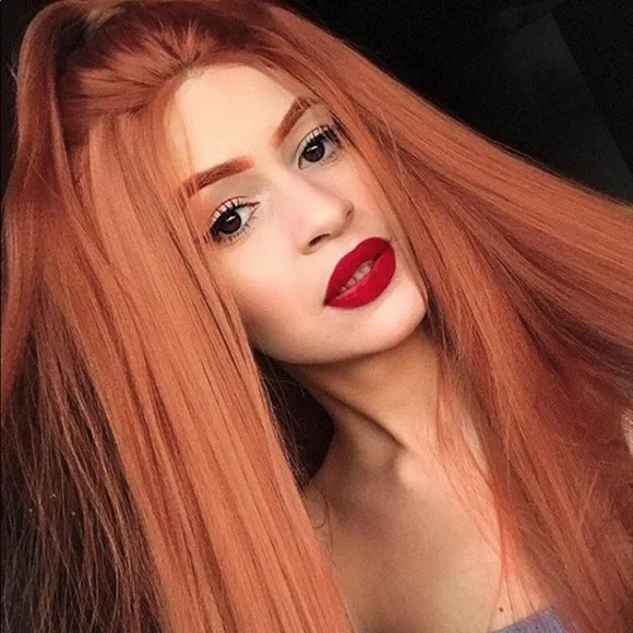 - 💕22” COPPER RED BODY WAVE LACE-FRONT WIG *…NEW